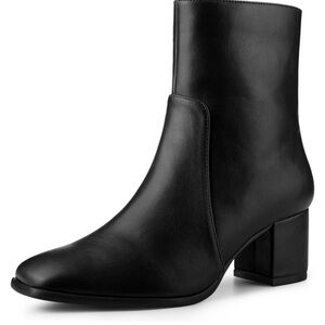 Allegra k women’s square toe side, zip block, heel ankle boots